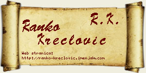 Ranko Kreclović vizit kartica